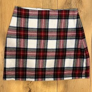 Abercrombie & Fitch Red and White Plaid Mini Skirt